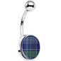 Holiday Blue Green Plaid Belly Ring