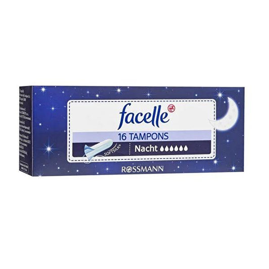 Facelle Tampon Gece - Extra Protection for Heavy Flow Nights, Vegan & Eco-Friendly