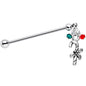 Holiday Candy Cane Industrial Barbell Created with Crystals
