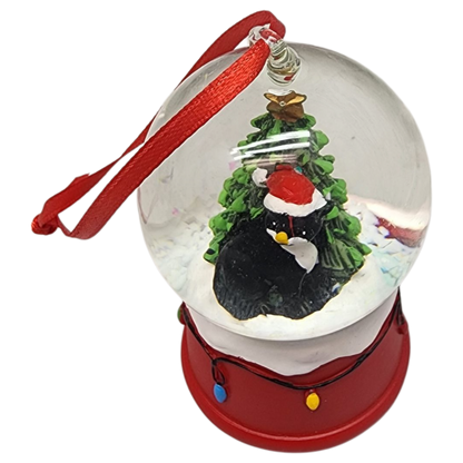 Charming Kitty Snow Globe Ornament - Black Cat