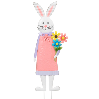 Metal Easter Bunny Yard Stake -