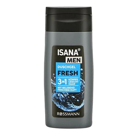Isana Men's Travel-Sized Shower Gel - 50ml, Microplastic-Free & Dermatologically Approved