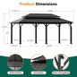 Alora Luxury Double Roof Hardtop Aluminum Gazebo With Decor Hooks, Mosquito Nettings, And LED Lights (SAK91824)