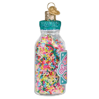 Jar Of Sprinkles Glass Ornament