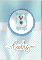 Handmade Embellished Welcome Baby Card - Blue Owl