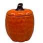 Covered Ceramic Pumpkin Jar Wax Candle - Orange