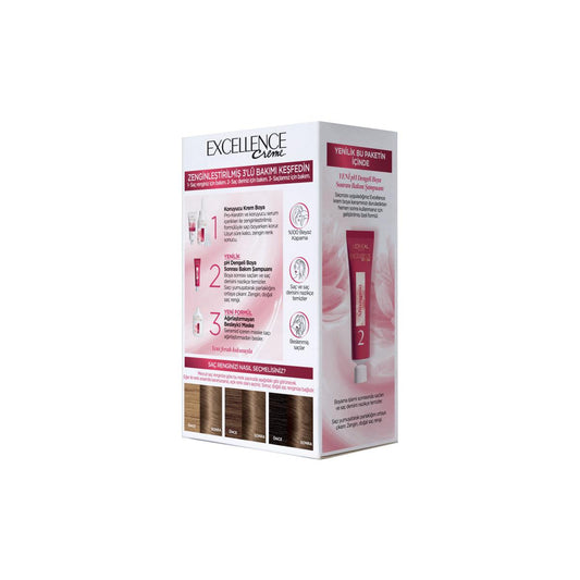 Loreal Paris Excellence Creme Hair Dye - 6.1 Küllü Açık Kahve - Long Lasting Color & Nourishment