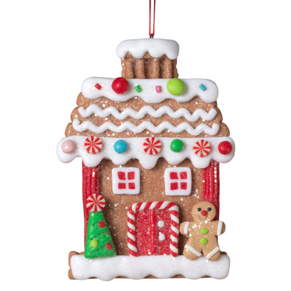 Clay Dough Gingerbread House Ornament - 5 Inch -