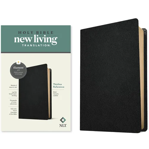 NLT Thinline Reference Bible, Filament Enabled Edition (Red Letter, Genuine Leather, Black) - Leather