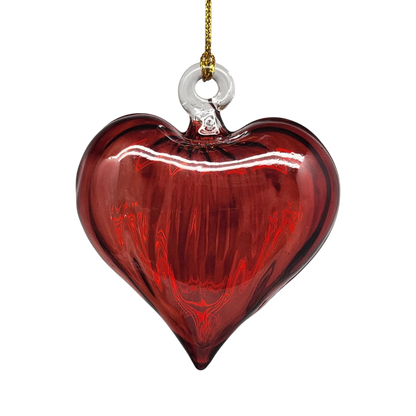 Organic Luster Egyptian Glass Heart - Red