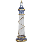 Glass Lighthouse Ornament With Gold Accent - Blue
