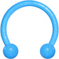 16G 3/8 Blue Glow In The Dark Effect Horseshoe Curved Barbell