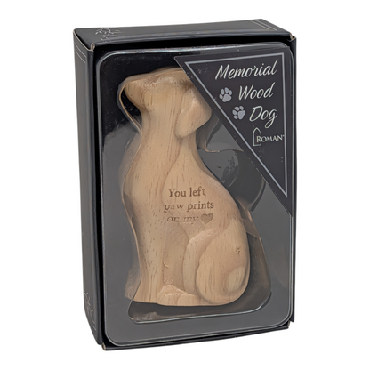 Wood Memorial Dog in Gift Box