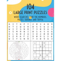 104 Large Print Puzzles. Word Searches, Find The Numbers, Mazes, Sudoku, and Trivia.: The Fun and Relaxing Adult Activity Book - Paperback