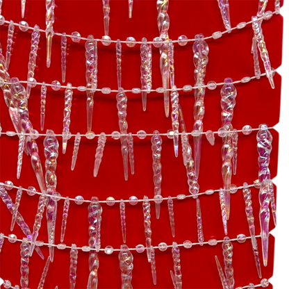 Crystal Clear Twisted Icicle Garland - 9 Foot