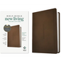 NLT Premium Value Compact Bible, Filament Enabled (Leatherlike, Dark Brown Framed Cross) - Imitation Leather