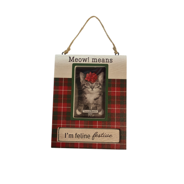 Pet Photo Frame Ornament - Meow! Means Meowy Christmas