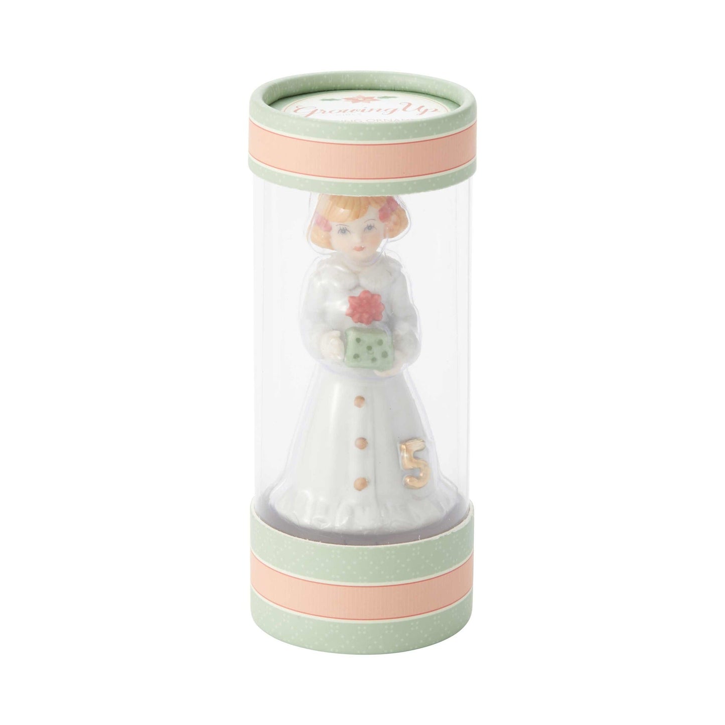 Growing Up Girl Ornament - Blonde Age 5