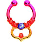 Purple Faux Opal Pink Orange Fade Bombay Clip On Fake Septum