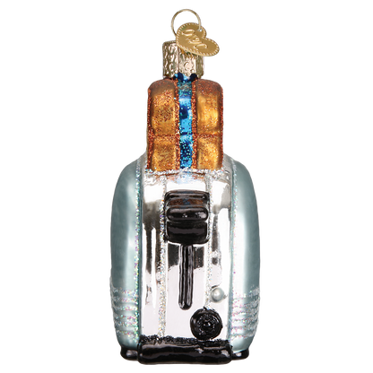 Retro Toaster Glass Ornament