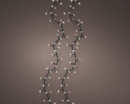 Compact Micro Garland String Lights - 808 LED - Warm/Cool White - Black Wire