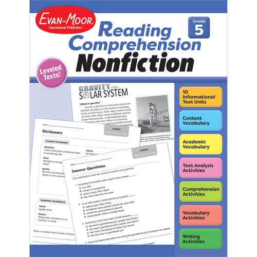Reading Comprehension: Nonfiction, Grade 5 Teacher Resource - Paperback