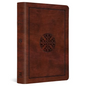 ESV Large Print Compact Bible, Red Letter (Trutone, Brown, Mosaic Cross Design) - Imitation Leather