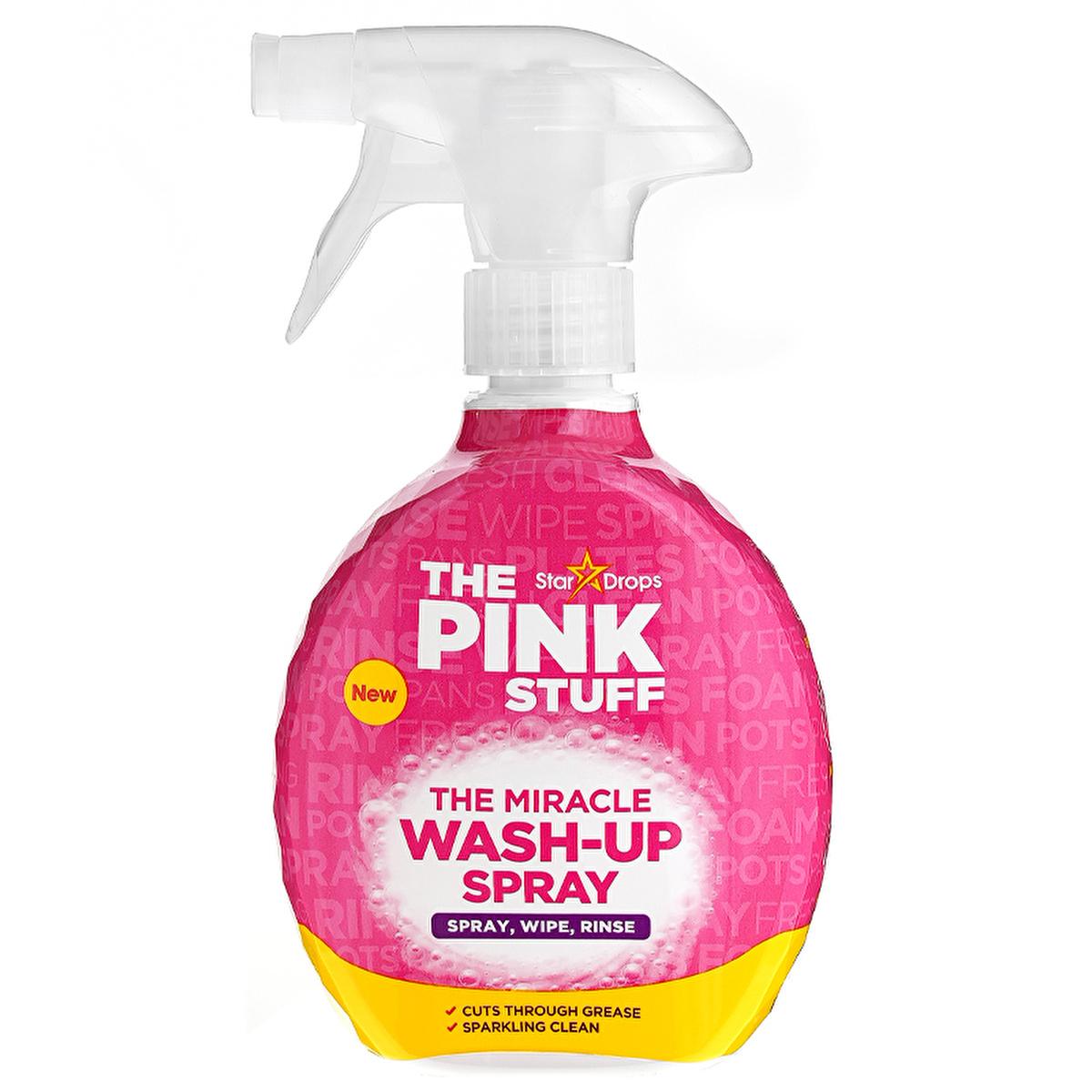 The Pink Stuff Grease Remover & Dish Soap Spray - Powerful Kitchen & Surface Cleaner, Removes Stubborn Oil Stains - 500ml/16.91 fl oz
