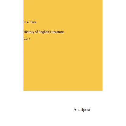 History of English Literature: Vol. 1 - Hardcover
