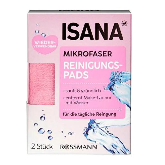 Isana Microfiber Facial Cleansing Pads - Reusable, Vegan & Dermatologically Tested | Gentle Deep Face Cleanse & Makeup Removal
