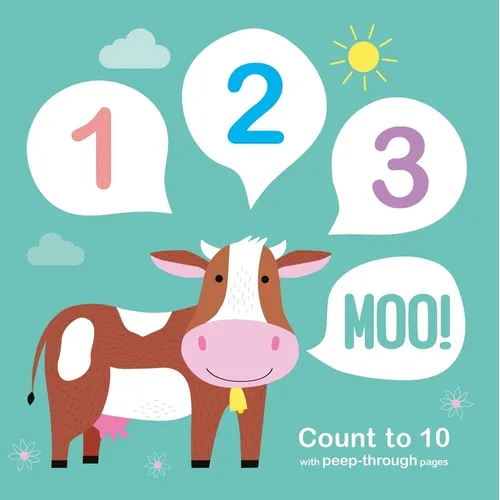 123 Moo!: Count to 10 with Peep-Through Pages - Board Book