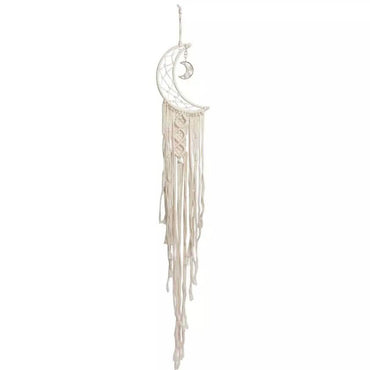 Macrame Woven Wall Hanging Boho Tapestry Moon Star Dreamcatcher Home Decor