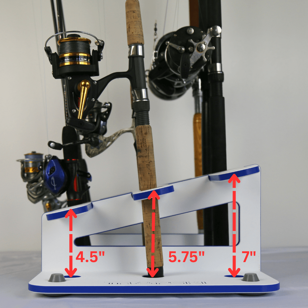 Made in the USA Fishing Rod Rack | 12 Pole Waterproof Wash-down | Dock, Garage, Boat, Storage