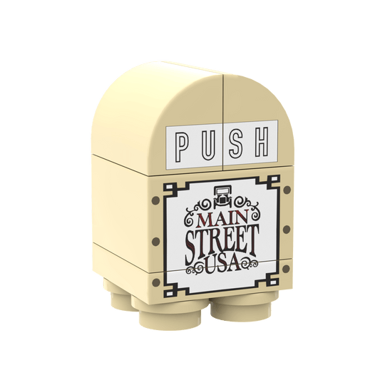 Main Street Theme Park Trash Can - Custom Printed Set - Made Using LEGO® Parts