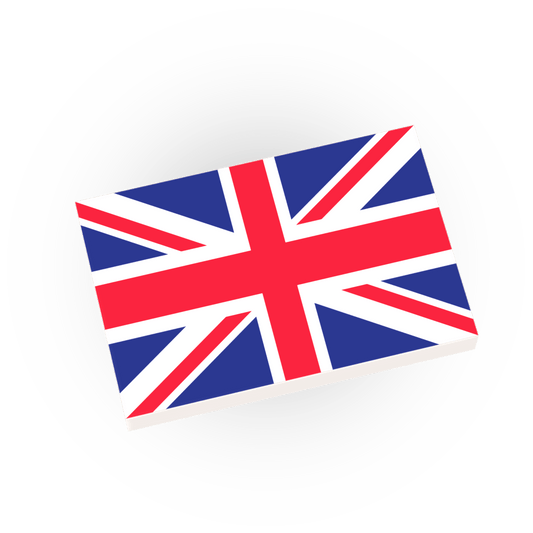 United Kingdom Country Flag - UK - Custom Printed - Made Using a LEGO Tile