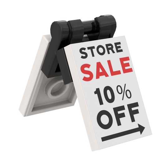 Store Sale Sign with Stand - Custom Printed 2 x 3 Tile - Made with LEGO® Parts