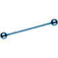 Light Blue IP Seriously Twisted Industrial Barbell Earring 38mm
