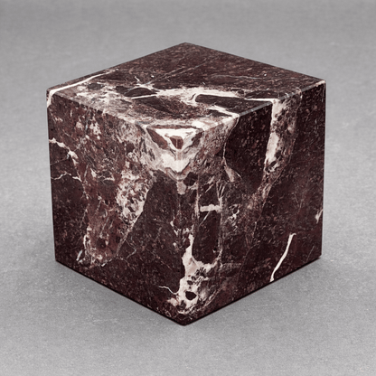 Marble Cube Desk Paperweight ( 4 inches ) Gemstone Office Decor