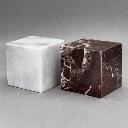 Marble Cube Desk Paperweight ( 4 inches ) Gemstone Office Decor