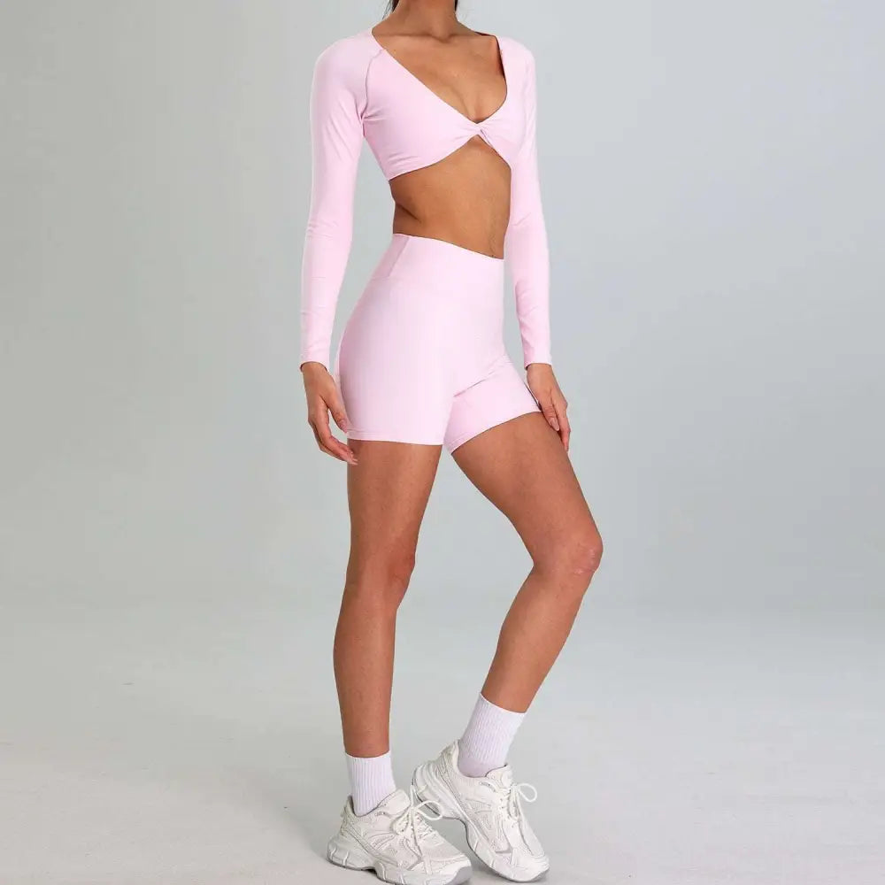 Maroon High Waist Suit Outdoor Running Nude Set