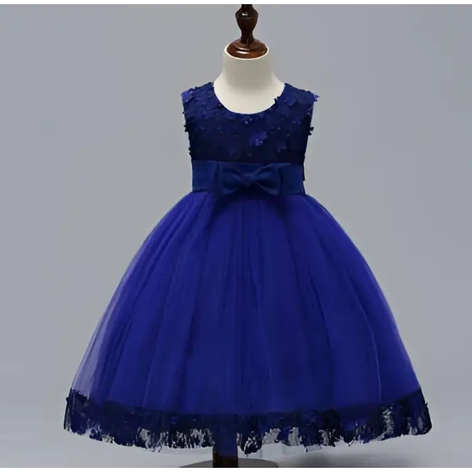 Maroon Lace Kids Girls Princess Flower Girl Dress