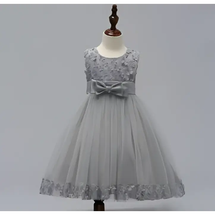 Maroon Lace Kids Girls Princess Flower Girl Dress