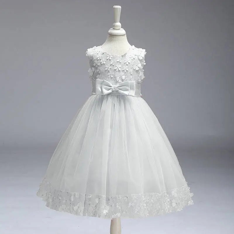 Maroon Lace Kids Girls Princess Flower Girl Dress
