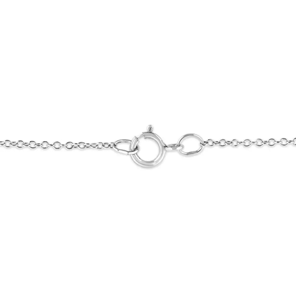 Matte Sterling Silver Peace Sign Diamond Pendant Necklace 1/20 Cttw 18