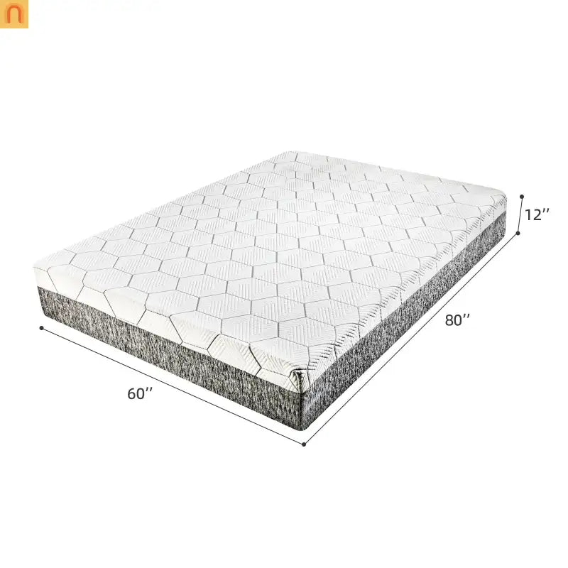 Queen Memory Foam Mattress 12" Multi-Layer Zoned White