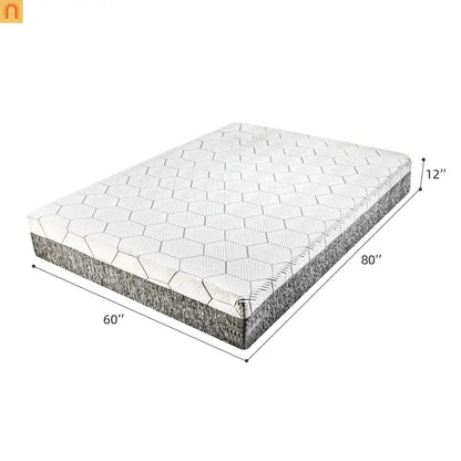 Queen Memory Foam Mattress 12" Multi-Layer Zoned White