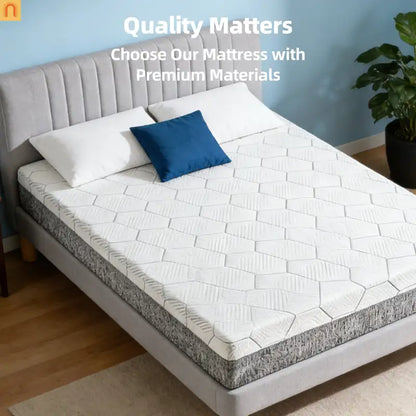 Queen Memory Foam Mattress 12" Multi-Layer Zoned White
