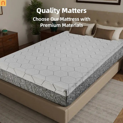 Queen Memory Foam Mattress 12" Multi-Layer Zoned White