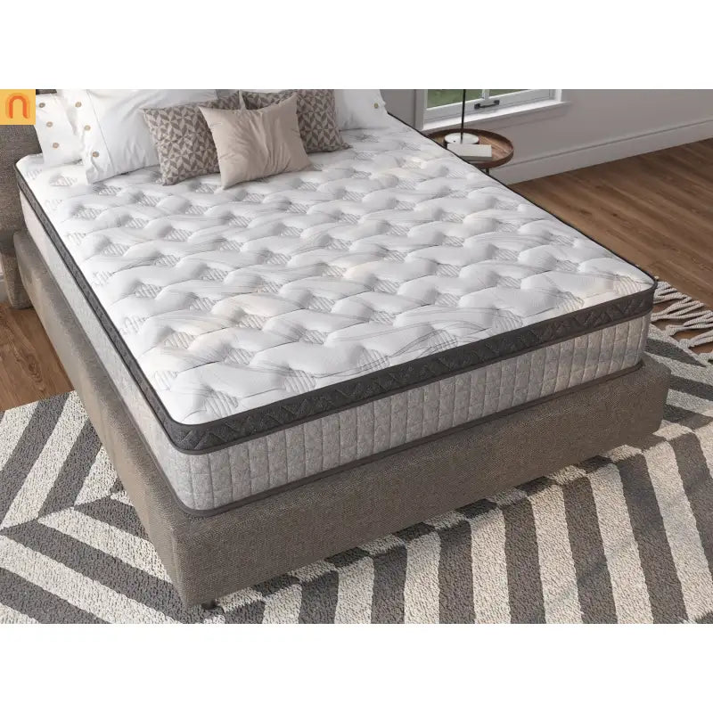 Mattress Hybrid Cooling Gel Memory Foam Gray Full 12in USA