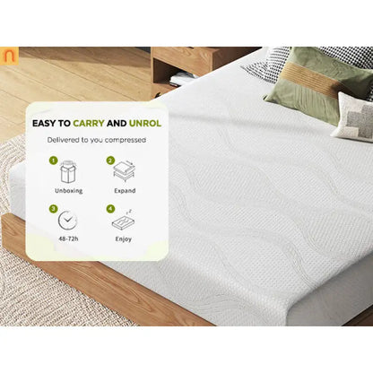 Mattress Memory Foam Gel Infused White Full 10in Washable Cover